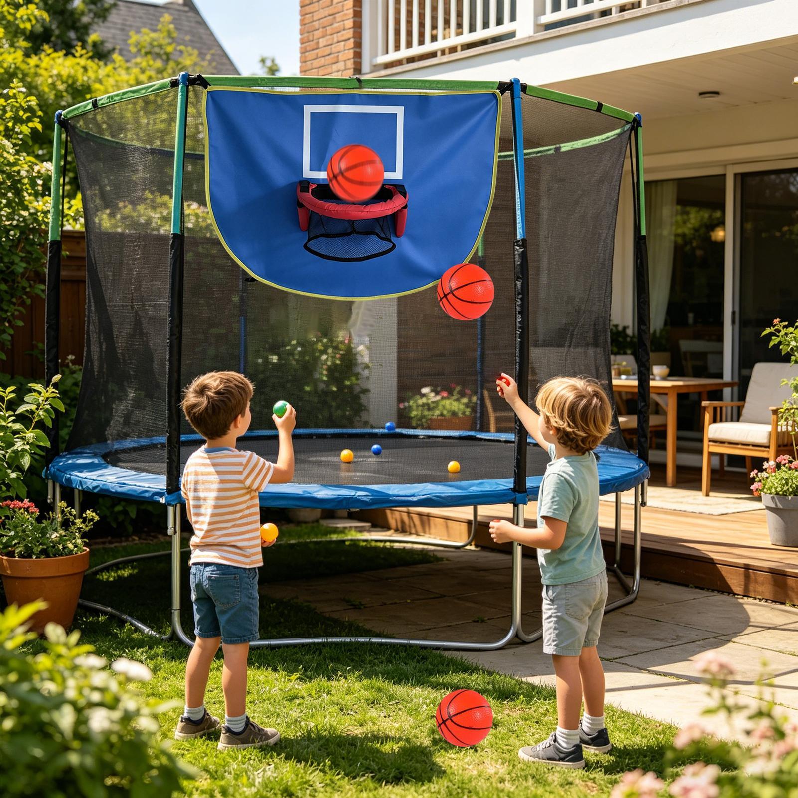 Kids Outdoor Trampoline - Trampoline Hoop with Pump & 3