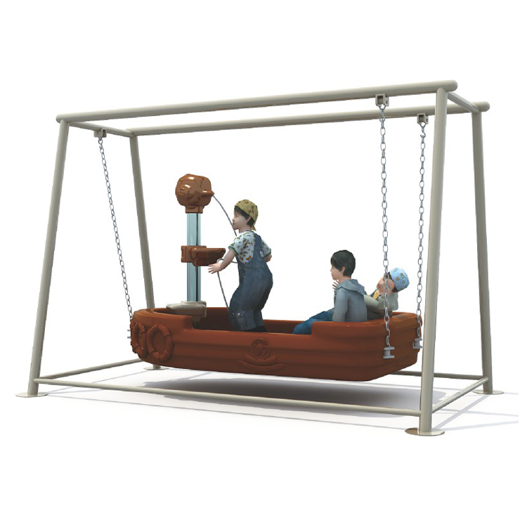 Kids Outdoor Swing Set - Pirate Ship Shape Swing Chair Outdoor
