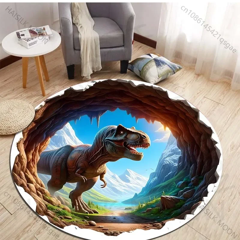 HD 3D Dinosaur Print Round Rug - огляд і ціна Kids Outdoor Mat Waterproof