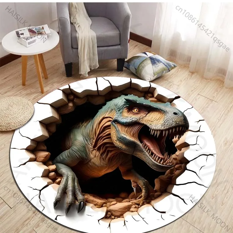 HD 3D Dinosaur Print Round Rug - огляд і ціна Kids Outdoor Mat Waterproof