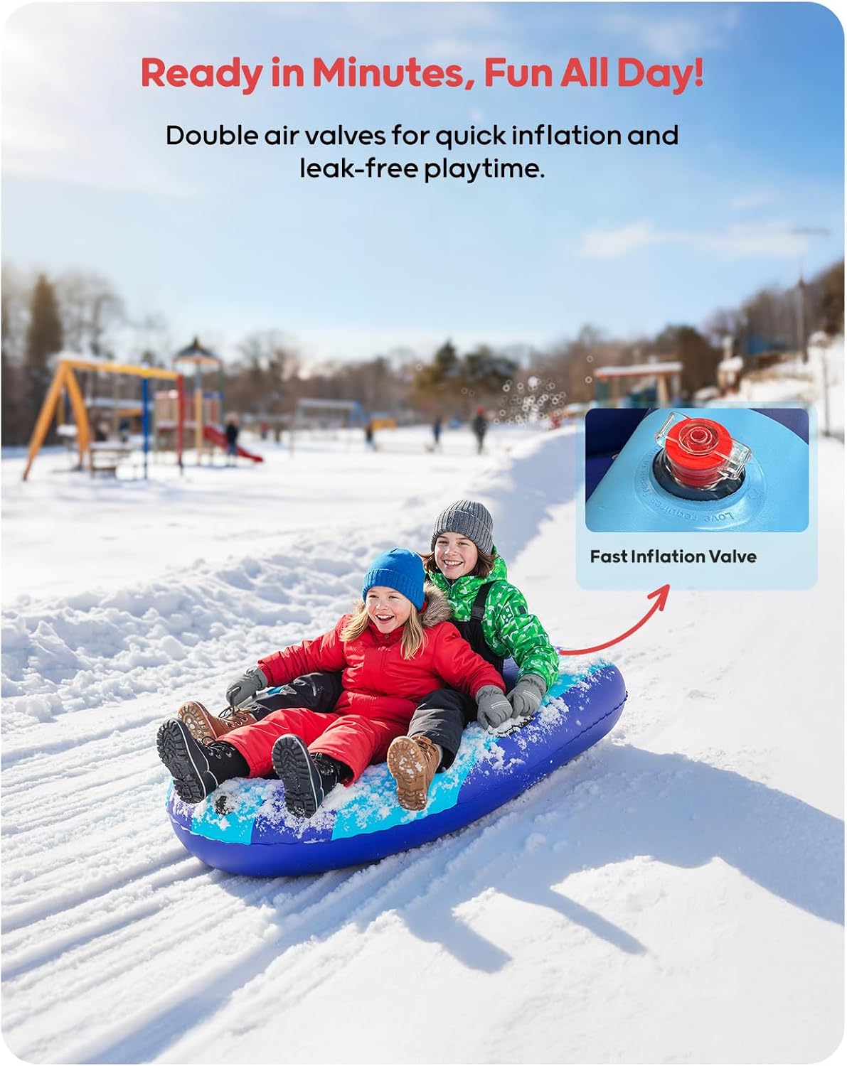 QPAU Inflatable PVC Snow Sled  - огляд і ціна Kids Outdoor Gifts
