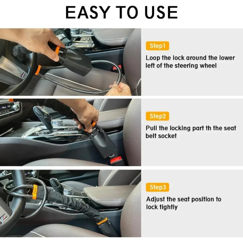 Car Steering Wheel Lock with S - огляд і ціна Swing Seat Belt