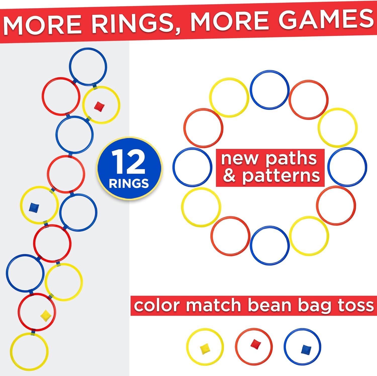 Hopscotch Rings, 12 x 11 Inch  - огляд і ціна Kids Outdoor Bean Bag