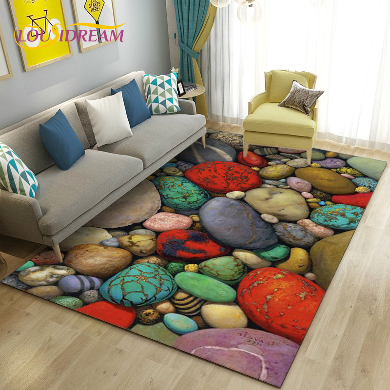 3D Colorful Cobblestone Stone  - огляд і ціна Kids Outdoor Mat Waterproof