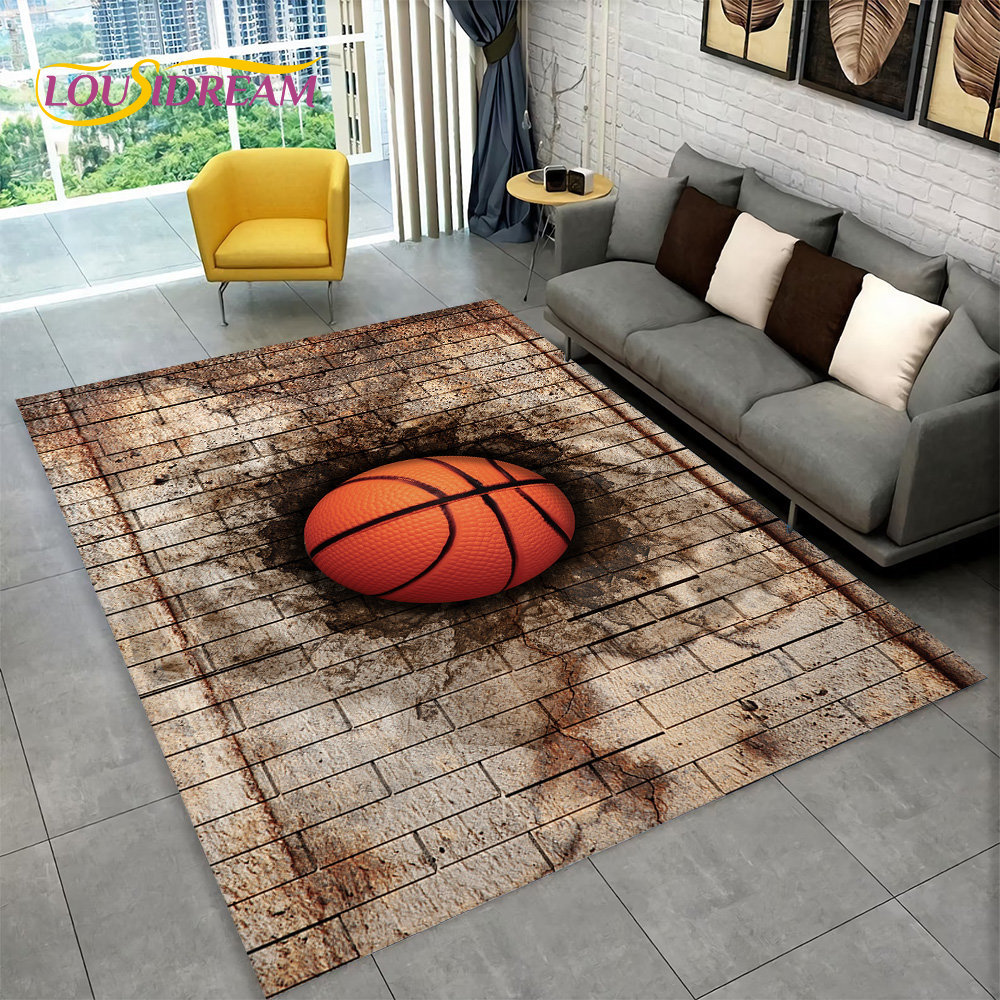 3D Basketball Cour Cartoon Are - огляд і ціна Kids Outdoor Mat Waterproof