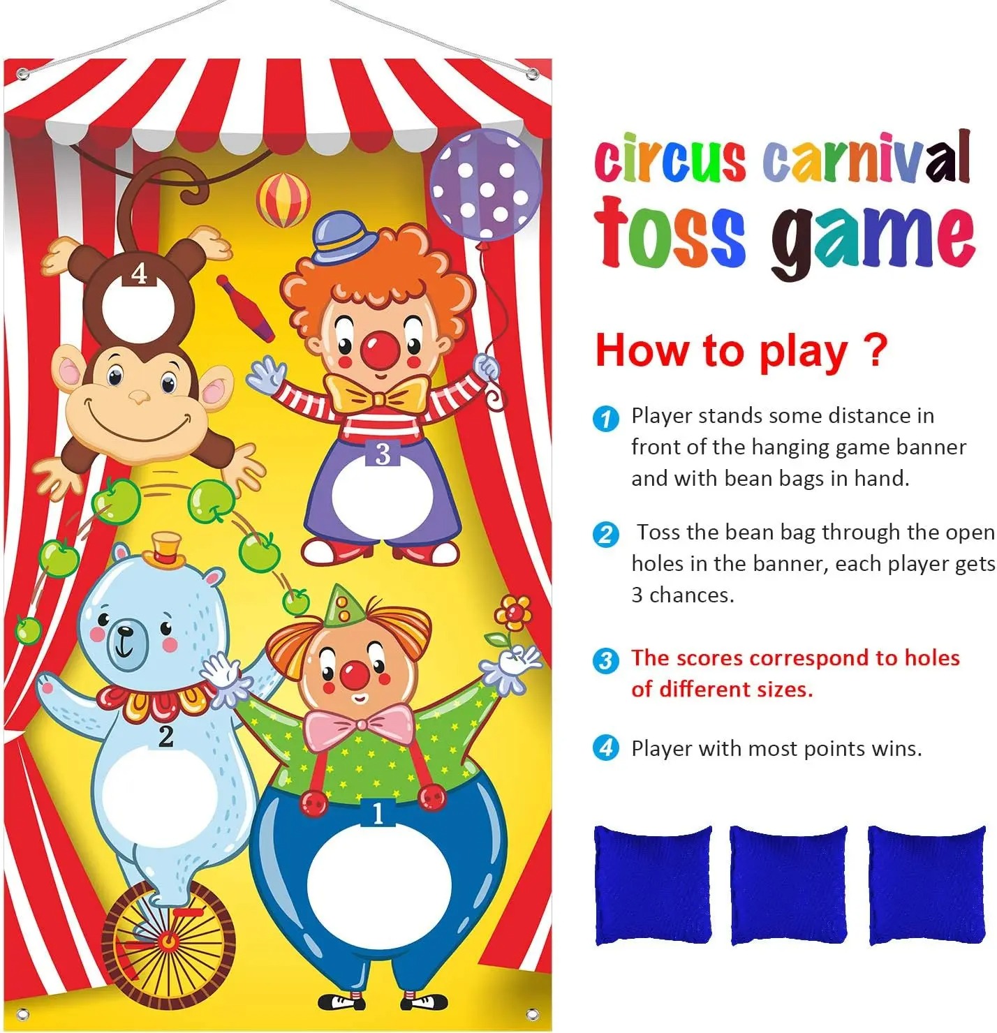 Circus Clown Monkey Bear Bean  - огляд і ціна Kids Outdoor Bean Bag