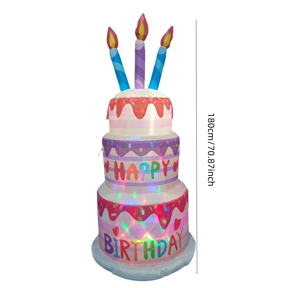 1.8M Inflatable Birthday Cake  - огляд і ціна Kids Outdoor Gifts