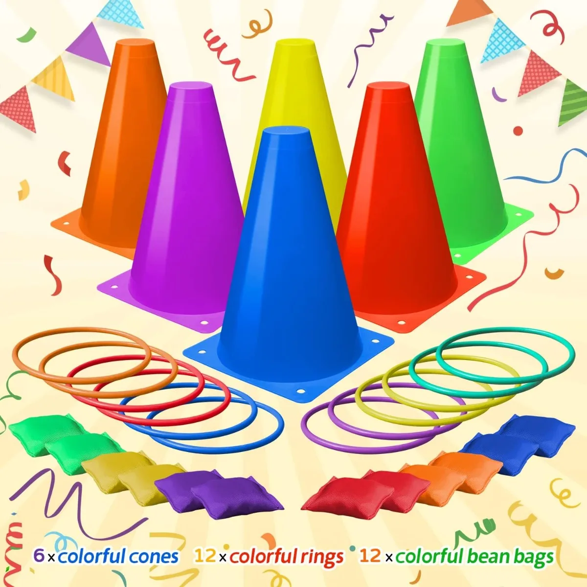 3 in 1 Soft Plastic Cones Bean - огляд і ціна Kids Outdoor Bean Bag